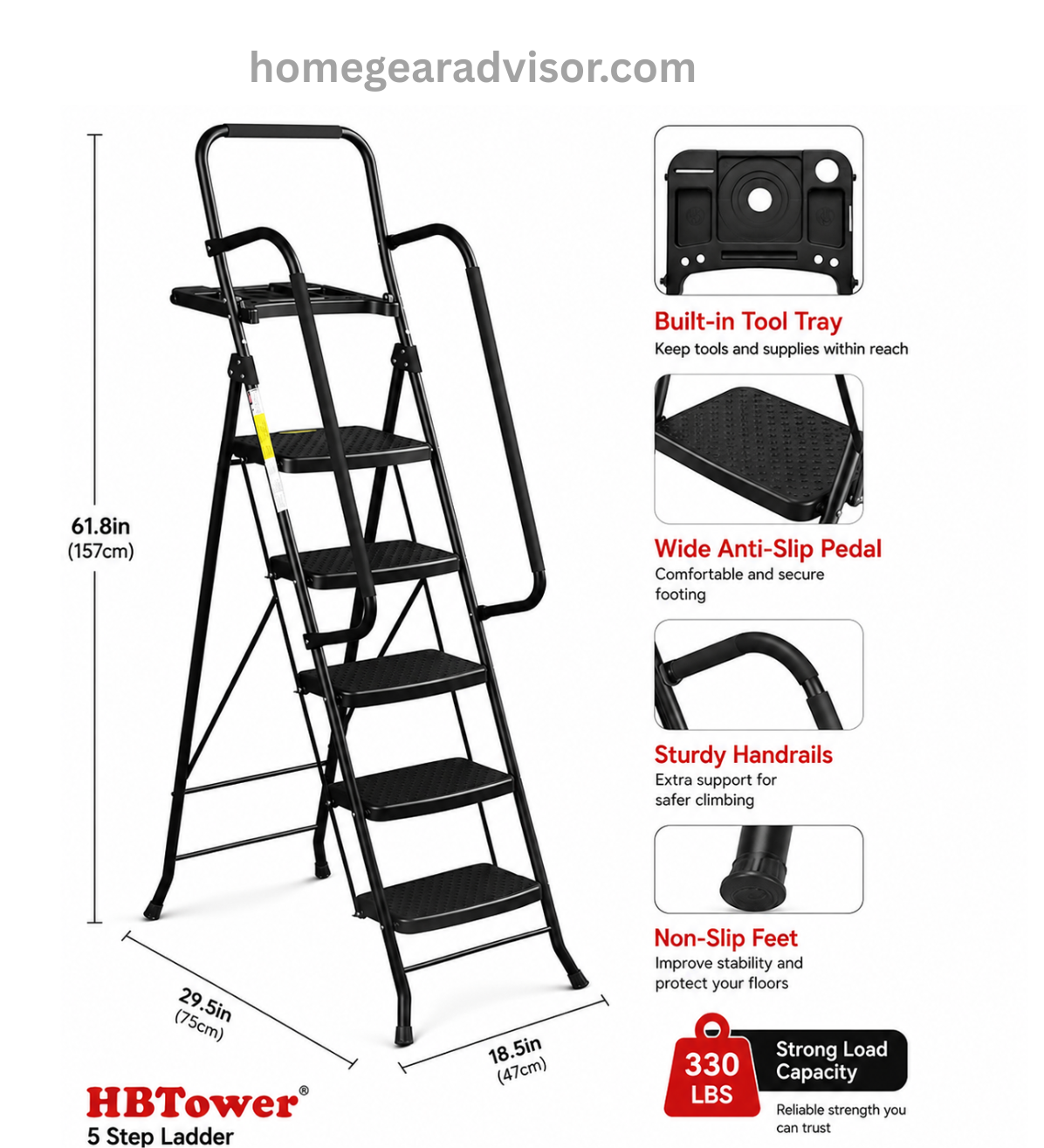 HBTower 5 Step Ladder Review